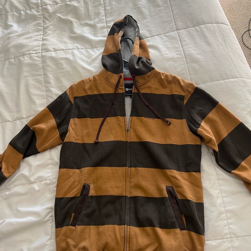Matix Gray and Brown Hoodie